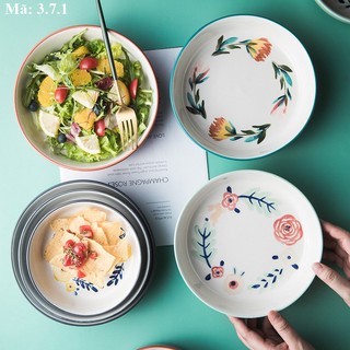[SẴN] Tô sứ vẽ hoa 4 mùa, bát đựng salad, đĩa để món xào, phụ kiện bàn ăn: 3.7.1