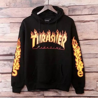 Áo Hoodie - Áo Khoác Nỉ Phối Ngọn Lửa WAK 004S2 (Đen)