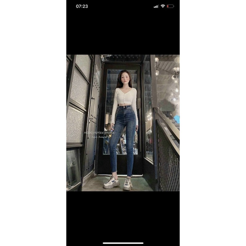 QUẦN JEANS DÀI RÁCH SAU MÔNG FORM SIÊU CAO 🎊