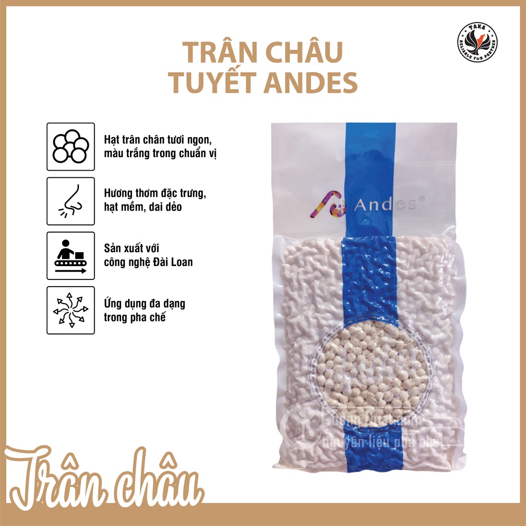 Trân châu Andes đài loan (đủ vị) bịch 3kg. Hàng công ty có sẵn, giao hàng ngay