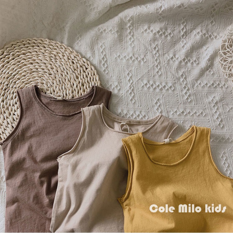 MNGRL Áo ba lỗ Cotton Thời Trang Quần áo Trẻ Em Mùa Hè Hàn Quốc Cho Bé Trai Bé Gái