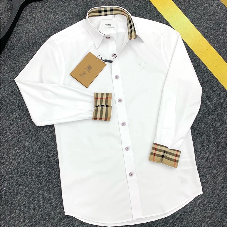 Áo sơ mi tay dài Burberry check tay cổ