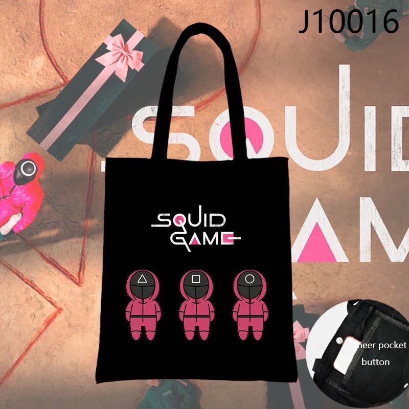 Túi Tote, Túi Vải Canvas Squid Game Trò Chơi Con Mực Game Sinh Tồn HOT TREND