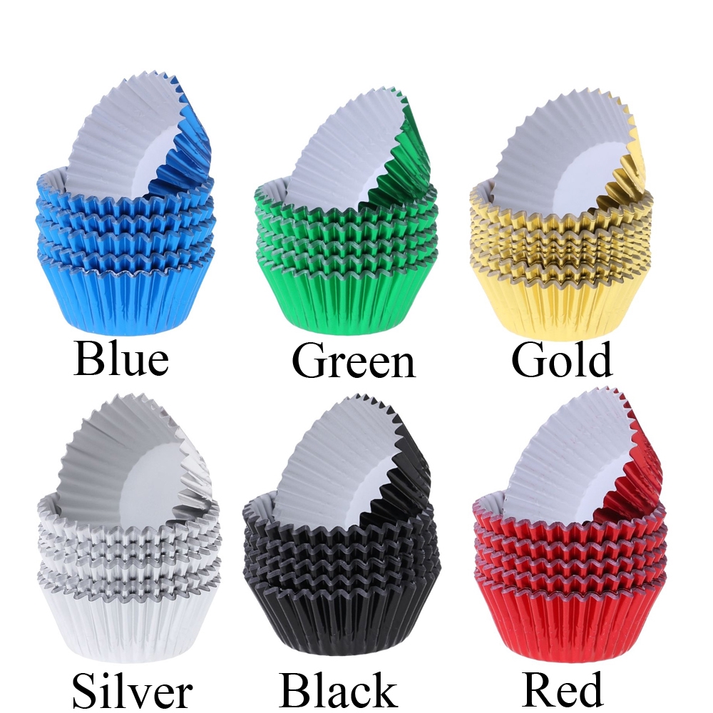 CONOPERY Set 100 Cốc Giấy Nhôm Làm Bánh Cupcake