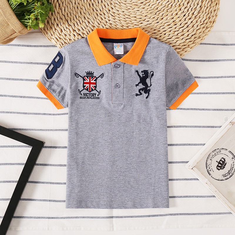 Áo thun polo vải cotton thời trang mùa hè cho bé từ 3-16 tuổi