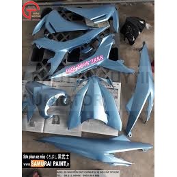 H198 - BỘ SƠN XỊT SAMURAI LÓT 1TP UCH210 NỀN TRẮNG 102 MÀU XANH NHẠT H198 BÓNG 2K01_ MÀU XANH BĂNG GIÁ_FROZEN BLUE
