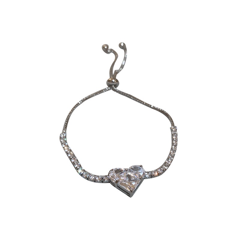 Vòng Đeo Tay Đính Đá Zircon Hình Trái Tim Phong Cách Hàn Quốc Thời Trang Cho Nữ