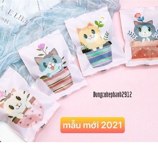 Túi bánh quy,bánh hành,bánh dứa lò xo 2023 hình chú mèo (7cm*10cm)