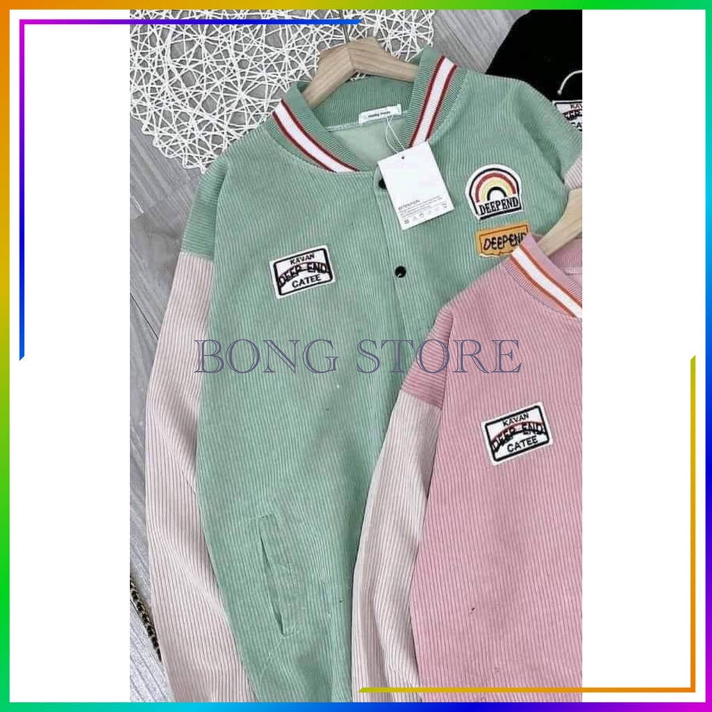 Áo Khoác Bomber Nữ, Áo Khoác Nhung Nữ In Hình Cầu Vồng Chất Nhung Tăm 4 Mầu Sắc Trẻ Trung | BigBuy360 - bigbuy360.vn