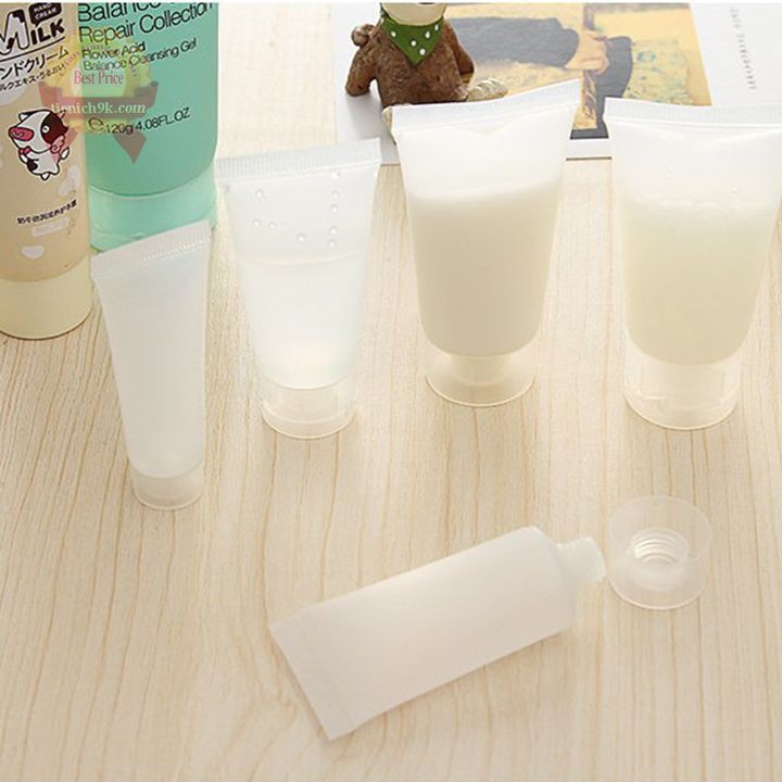 Chai Tuýp nhựa chiết kem đựng mỹ phẩm màu trong và trắng nhựa PP cao cấp an toàn | Lọ chiết 50ml 100ml 10ml 20ml 30ml