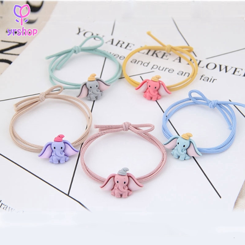 Dây Cột Tóc Co Dãn In Hình Voi Dumbo Đáng Yêu Cho Nữ