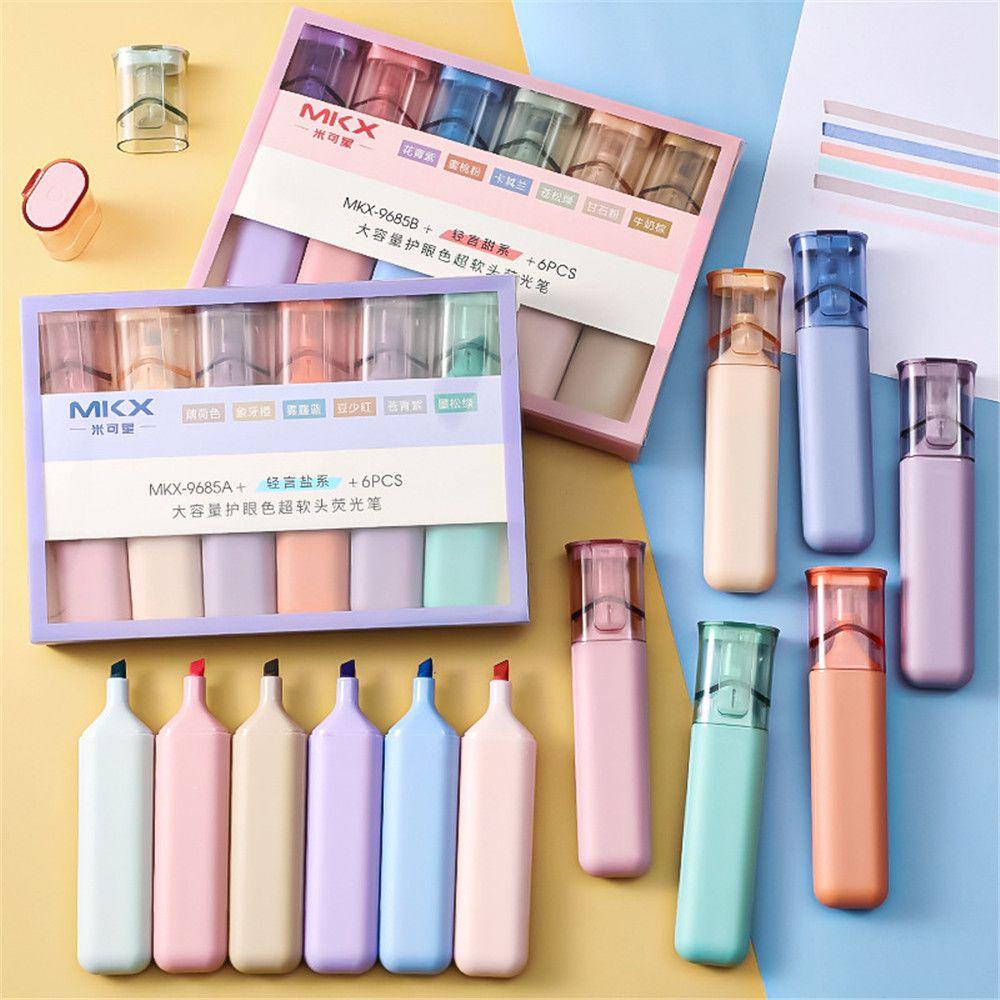 Set 6 Bút Đánh Dấu Vẽ Tranh Màu Cầu Vồng