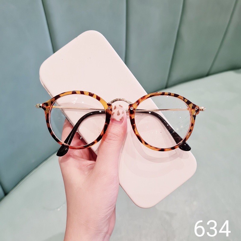 Mắt Kính Gọng Cận Kim Loại Form Tròn 547 Mắt Mèo Thời Trang - Hazo