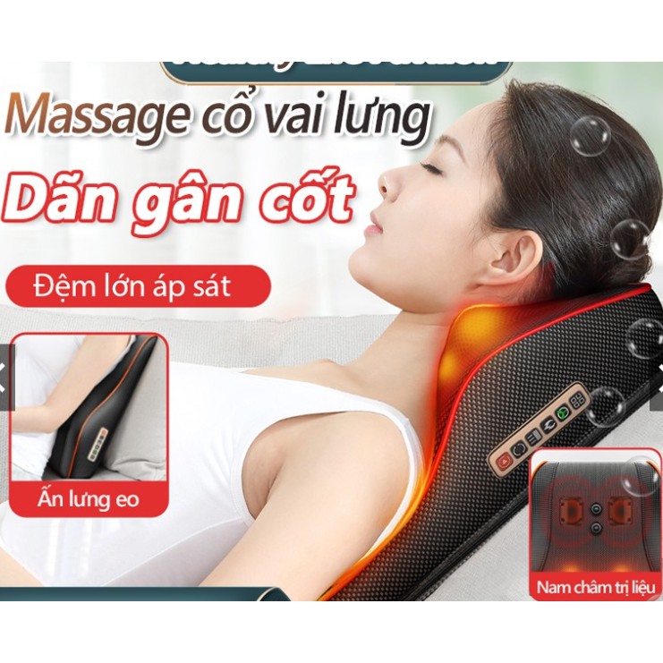 Gối massage 8 bi BENBO Thế hệ 2  mát xa cổ lưng vai gáy toàn thân đa năng cao cấp