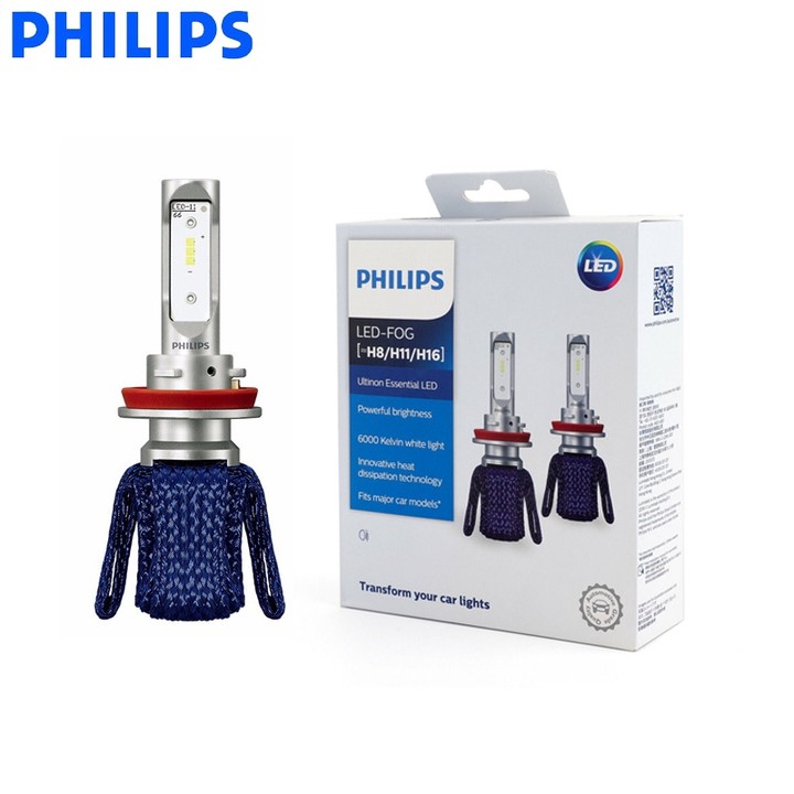 Bóng đèn pha Led ô tô thương hiệu Philips 11366UEX2 siêu sáng 6000K dùng cho các loại xe có chân cắm bóng mã H8/H11/H16