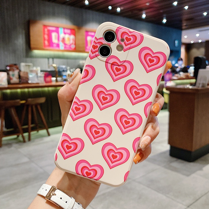 Ốp lưng iphone Trái tim cạnh vuông dẻo iphone 6splus/7/7plus/8/8plus/x/xr/xs/11/12/pro/max/plus/13promax e229