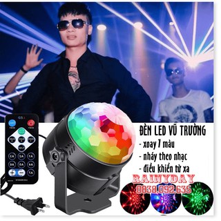 Đèn led xoay 7 màu vũ trường nháy chớp theo nhạc bay phòng sân khấu cảm ứng nhạc có điều khiển