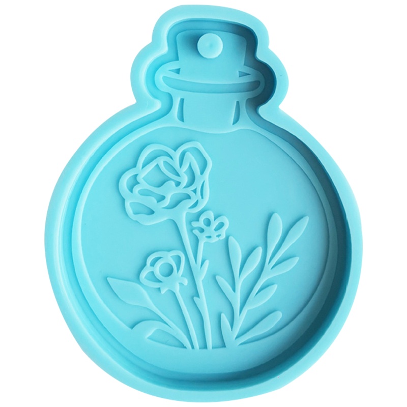 Khuôn Silicone Làm Móc Khóa Hình Lọ Hoa Đính Đá Diy