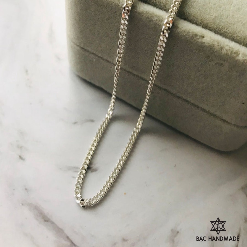 Dây chuyền nam Bạc Handmade.Vòng cổ xích nam bản nhỏ Bạc Handmade