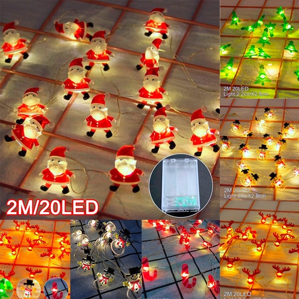Dây Đèn Led 2m Hình Bông Tuyết / Ông Già Noel Trang Trí Giáng Sinh