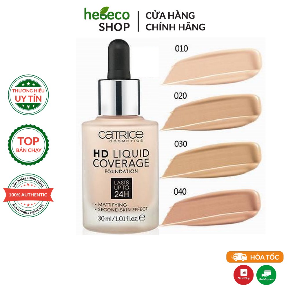 Kem Nền Che Khuyết Điểm Và Bảo Vệ Da Catrice HD Liquid Coverage Foundation màu 010 - Đức Chính Hãng