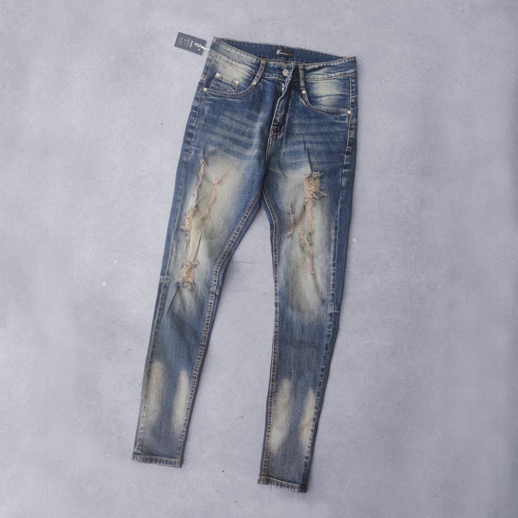 Quần jean skinny xanh rách kiểu  (QJ23)