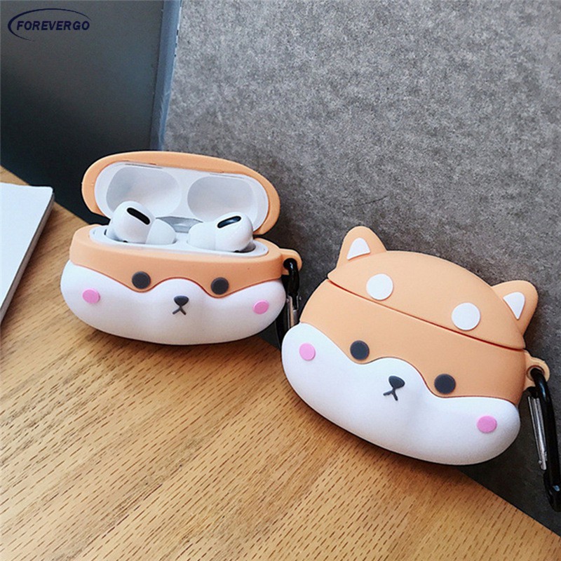 Vỏ Silicone Bảo Vệ Hộp Sạc Tai Nghe Airpods Hình Chú Chó Corgi Đáng Yêu