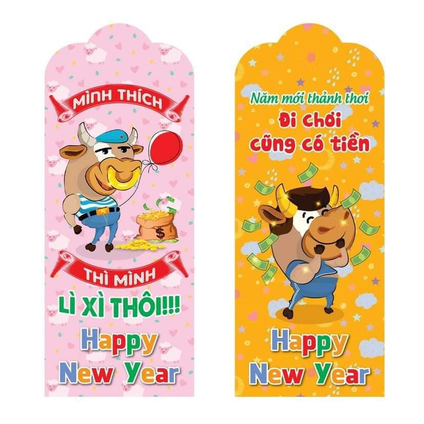 Combo 100 bao lì xì Tết Tân Sửu tổng hợp nhiều mẫu ⚡FREESHIP⚡ Lì Xì 2021 giá sỉ