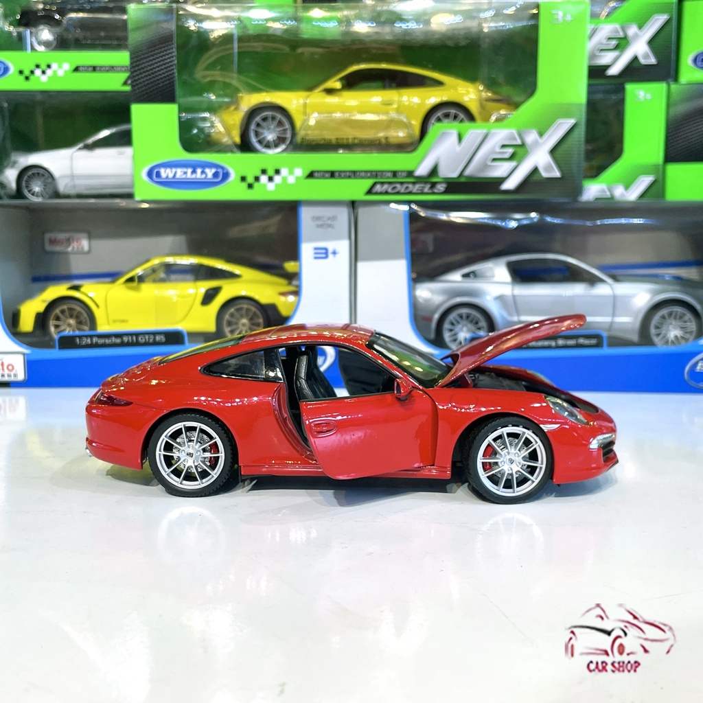 Mô hình xe ô tô Porsche 911 Carrera S Hãng Welly tỉ lệ 1:24 màu đỏ