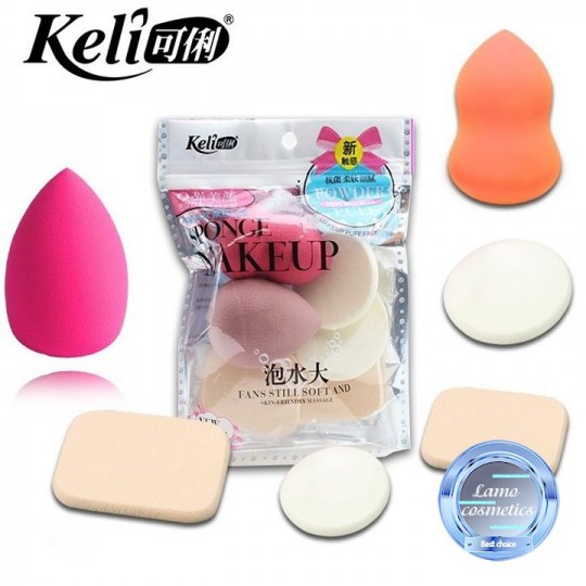 Bộ 6 Bông Mút Trang Điểm Keli Sponge Make Up