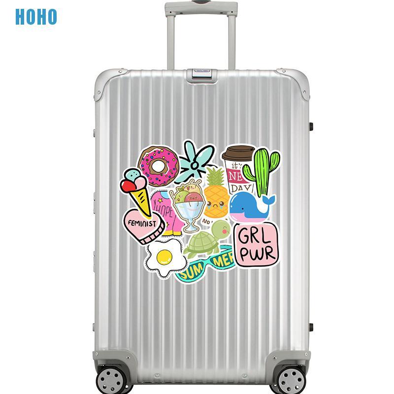 Set 50 Miếng Dán Hoạt Hình Chống Thấm Nước Trang Trí Vali / Ván Trượt