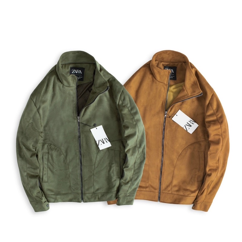 Áo khoác bomber da lộn biker trần bông mgo VNXK