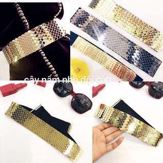Thắt lưng nữ-đai váy,chun co giãn mẫu vảy cá -bản 3-4,5cm (GIÁ HỦY DIỆT)