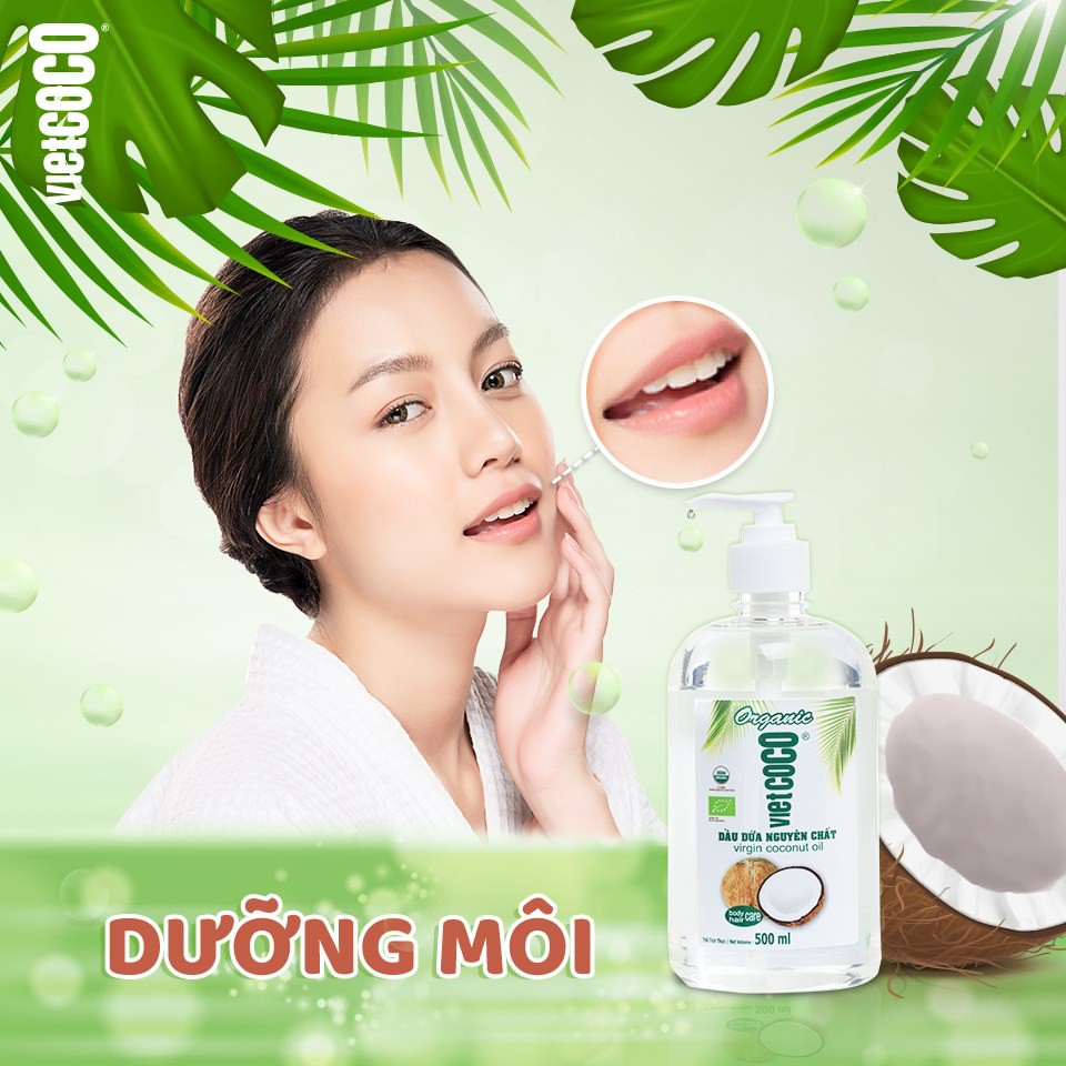 Dầu Dừa VIETCOCO Nguyên Chất 100% Ép Lạnh Organic Dạng Chai Xịt Làm Đẹp, Dưỡng Da, Tóc,Tẩy Trang, Massage, Ngừa Rạn Da