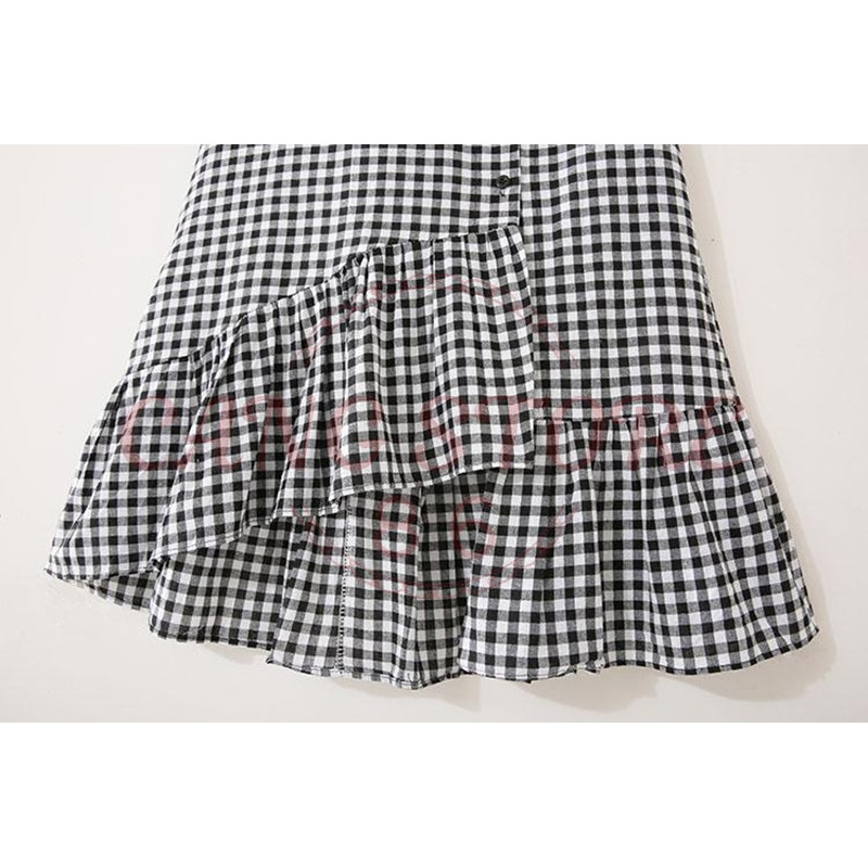 [Hàng sẵn] Chân váy đuôi cá kẻ caro dáng chữ A - Chân váy đuôi cá lệch tà vạt chéo (Hàng Quảng Châu) | BigBuy360 - bigbuy360.vn