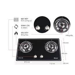 Bếp gas âm Rinnai RVB-2BG+ VAN DÂY - BẢO HÀNH 24 THÁNG