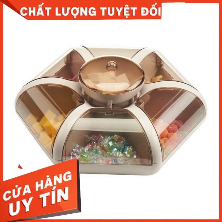 🍬FREESHIP🍬 Khay Mứt, Khay Đựng Bánh Kẹo 6 Cánh Hoa Tự Bung, Sang Chảnh, Lịch Sự, Mẫu Mới Nhất Tết 2021