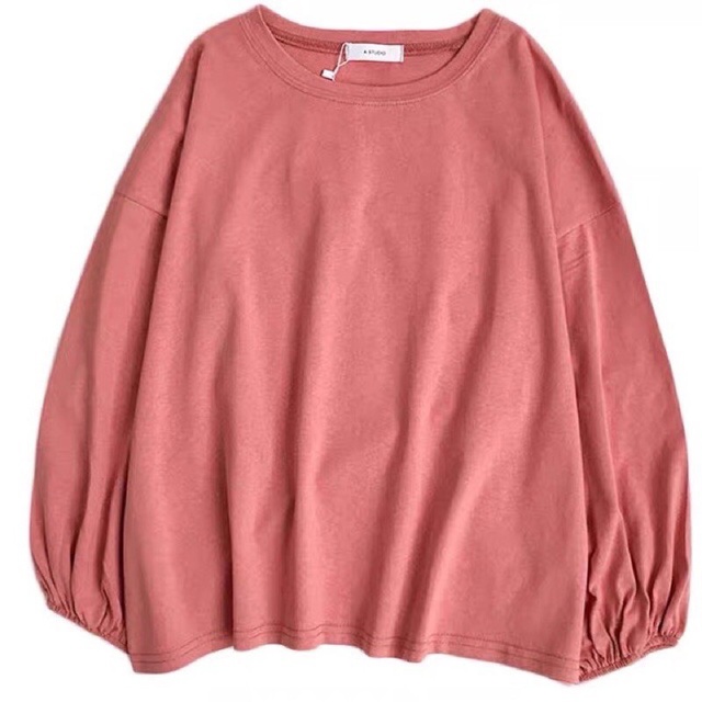 Áo sweater trơn thun dài tay bo chun  thu đông chất cotton da cá đẹp giá rẻ  freesize dưới55kg