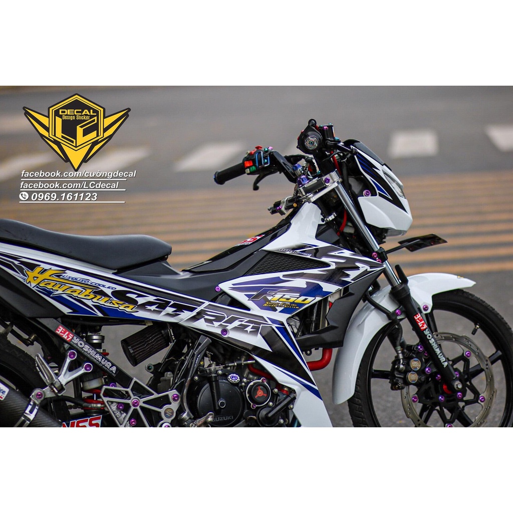 tem rời xe satria trắng đen hayabusa