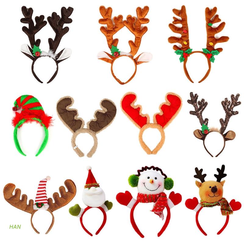 Băng Đô Cài Tóc Hình Sừng Hươu / Ông Già Noel / Tuần Lộc Dễ Thương Cho Người Lớn Và Trẻ Em