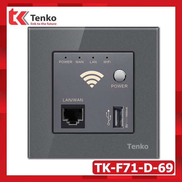Bộ Phát Wifi Âm Tường Mặt Kính Cường Lực Tenko TK-F71-D-69