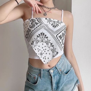 Áo croptop dây giả khăn