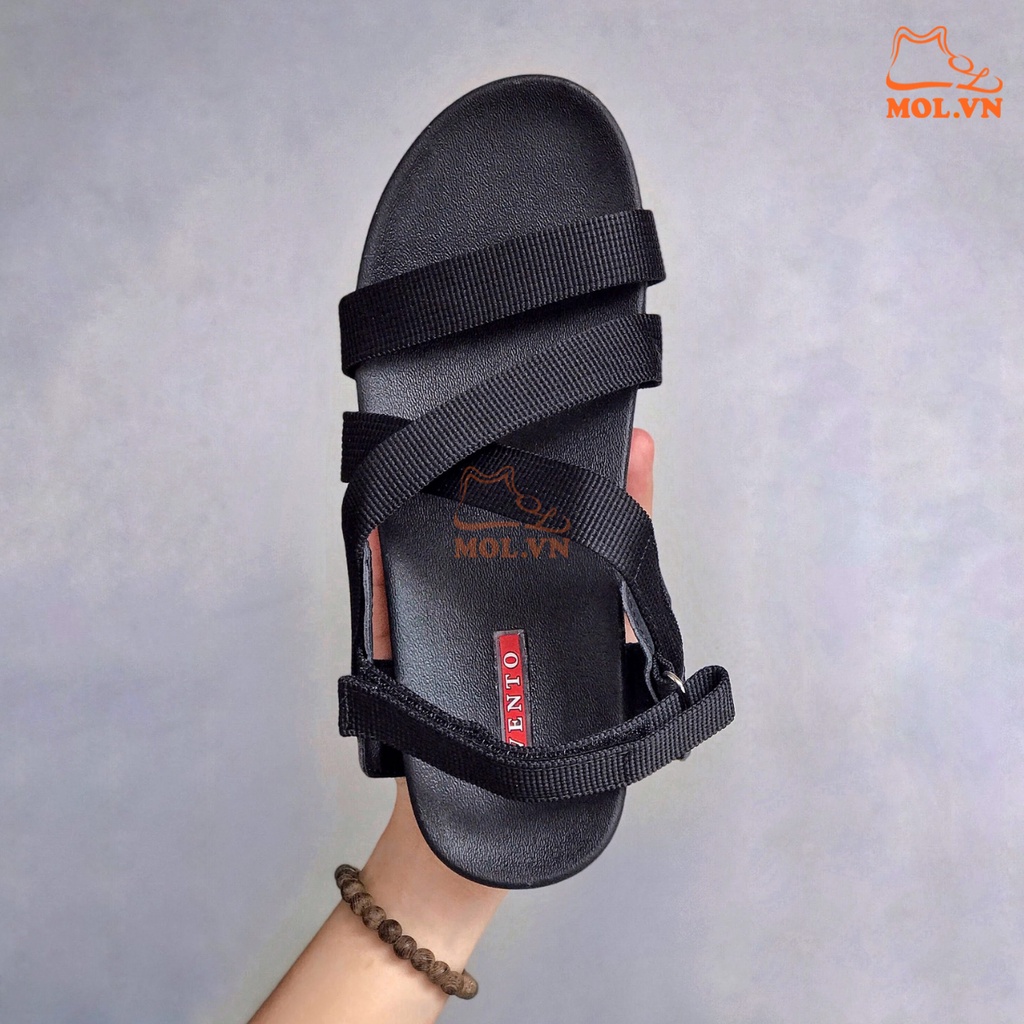 Giày sandal Vento nam VNXK kiểu classic đế cao su quai dù đi học màu đen mã NV4905