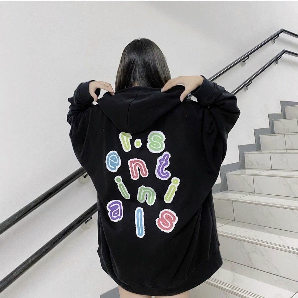 ÁO KHOÁC CHỐNG NẮNG HOODIE ZIPPER ANT LOGO  IN CHỮ SIÊU XINH. CHẤT NỈ NGOẠI MỀM MỊN LÊN HÌNH CỰC XINH HÀNG VNXK
