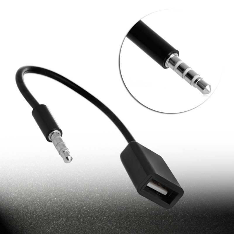 Cáp chuyển đổi âm thanh giắc 3.5mm sang cổng USB 2.0 cho MP3 xe ô tô chất lượng