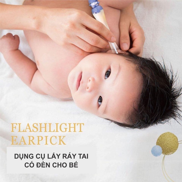 Dụng cụ lấy rái tai có đèn cho bé Kuku