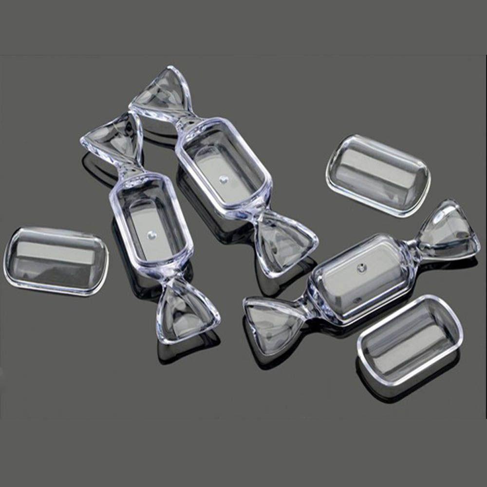 Set 10 Hộp Nhựa Trong Suốt Đựng Kẹo Cưới
