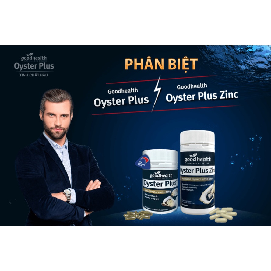 Viên Uống Tinh Chất Hàu Úc Oyster Plus ZinC Good Health 60 Viên Giúp Tăng Cường Sinh Lý & Hỗ Trợ Nam Giới