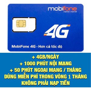 Sim 4G Mobifone C90N 120 GB/tháng tốc độ cao + 1000 phút nội mạng + 50 phút liên mạng