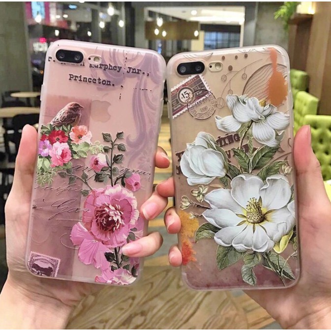 Ốp lưng dẻo Silicon iphone 5/6/6plus/7/7plus/8plus hoa châu âu siêu đẹp